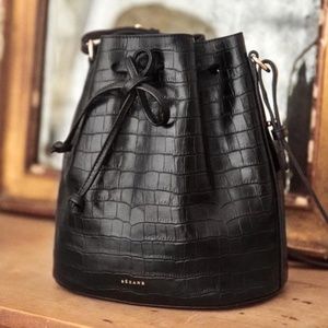 Sézane Farrow Bag - Black Crocodile (BRAND NEW, NEVER USED)